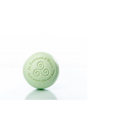 Savon rond, argile et huile d'amande douce, parfum amande douce, 100g